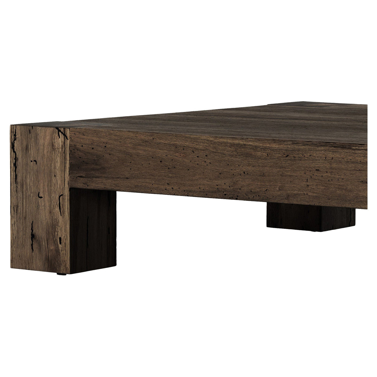 Abaso Rectangular Coffee Table - Ebony Rustic Wormwood Oak - 55"W