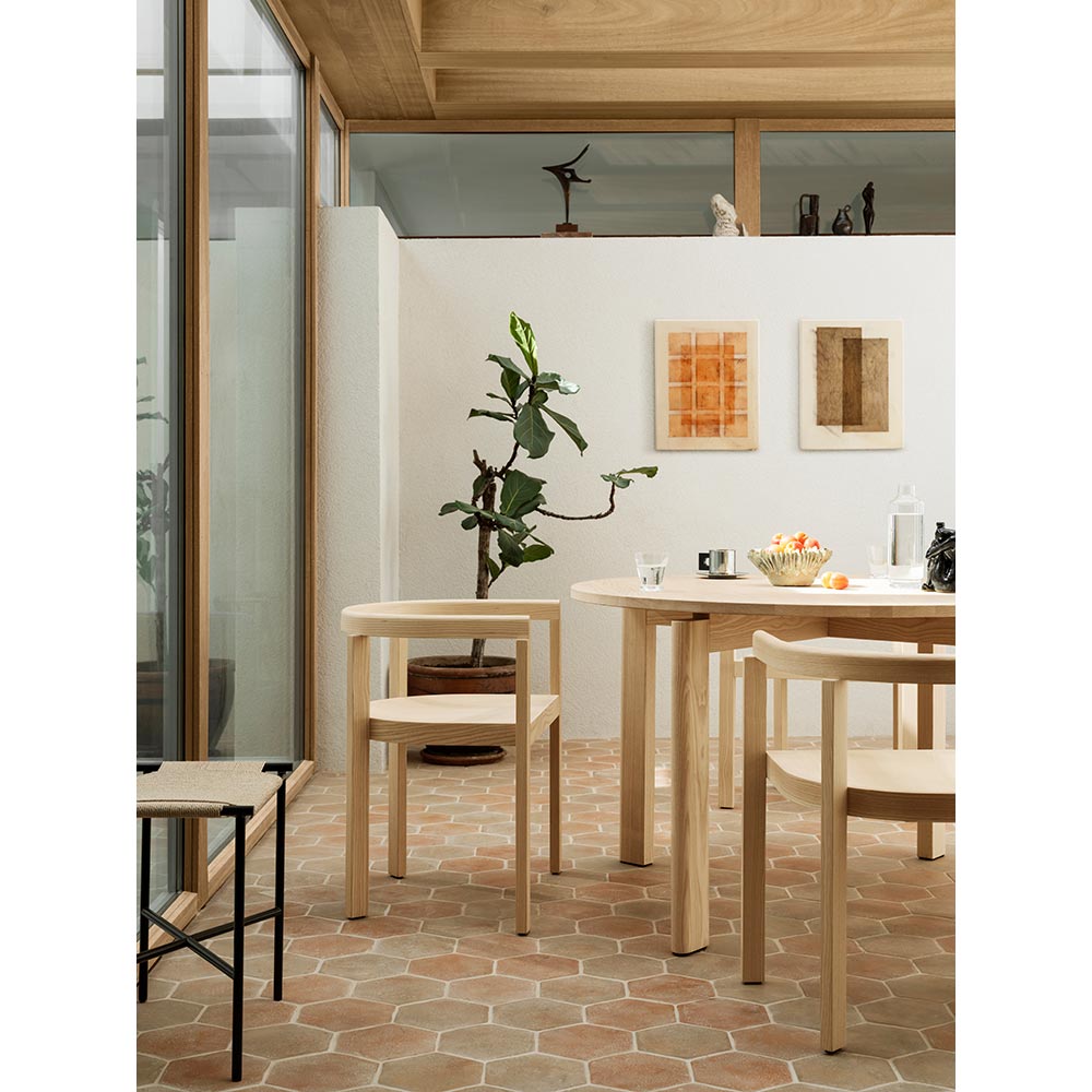 After Dining Table - Ash Top, White Pigmented Ash Base