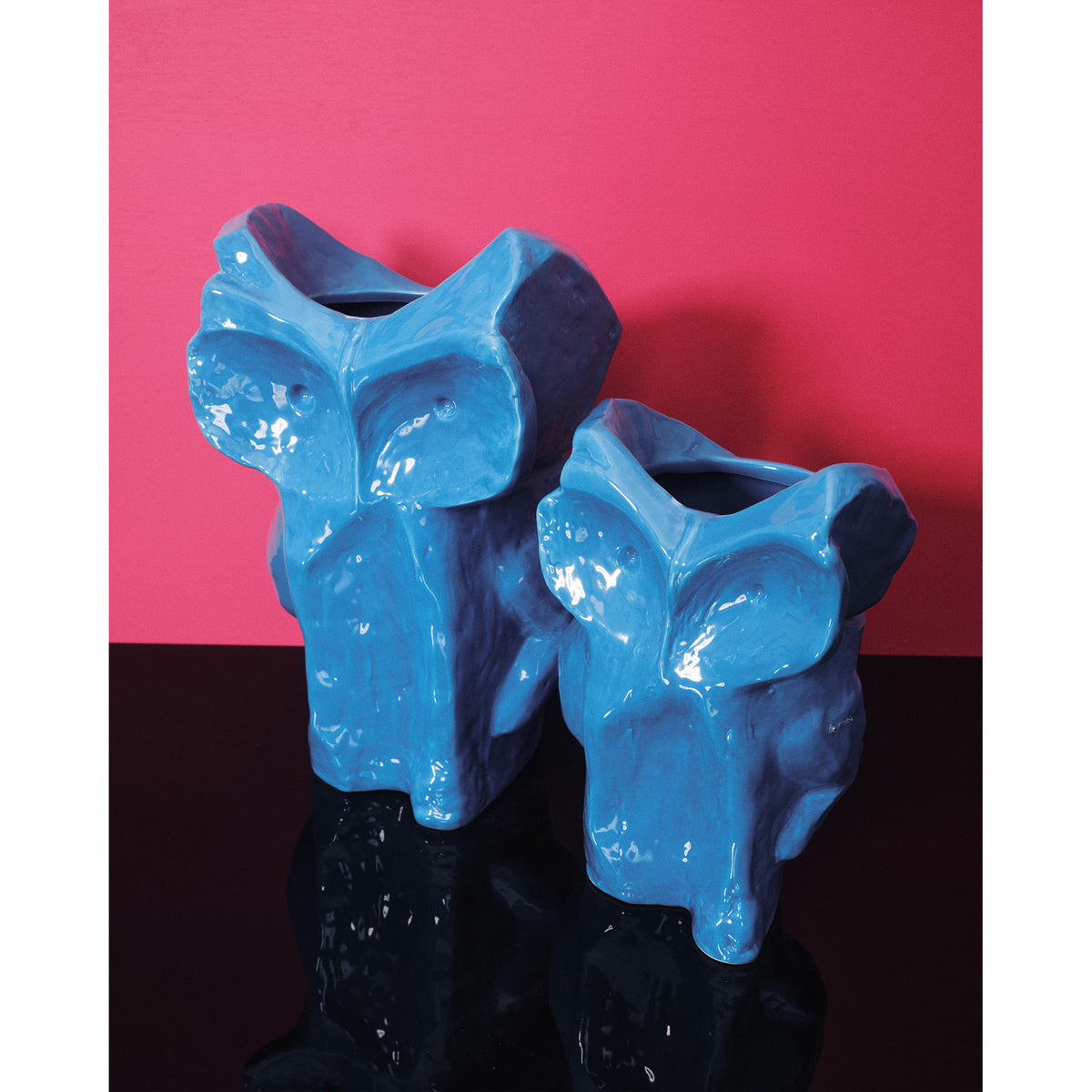 After Midnight Owl Vase - Blue