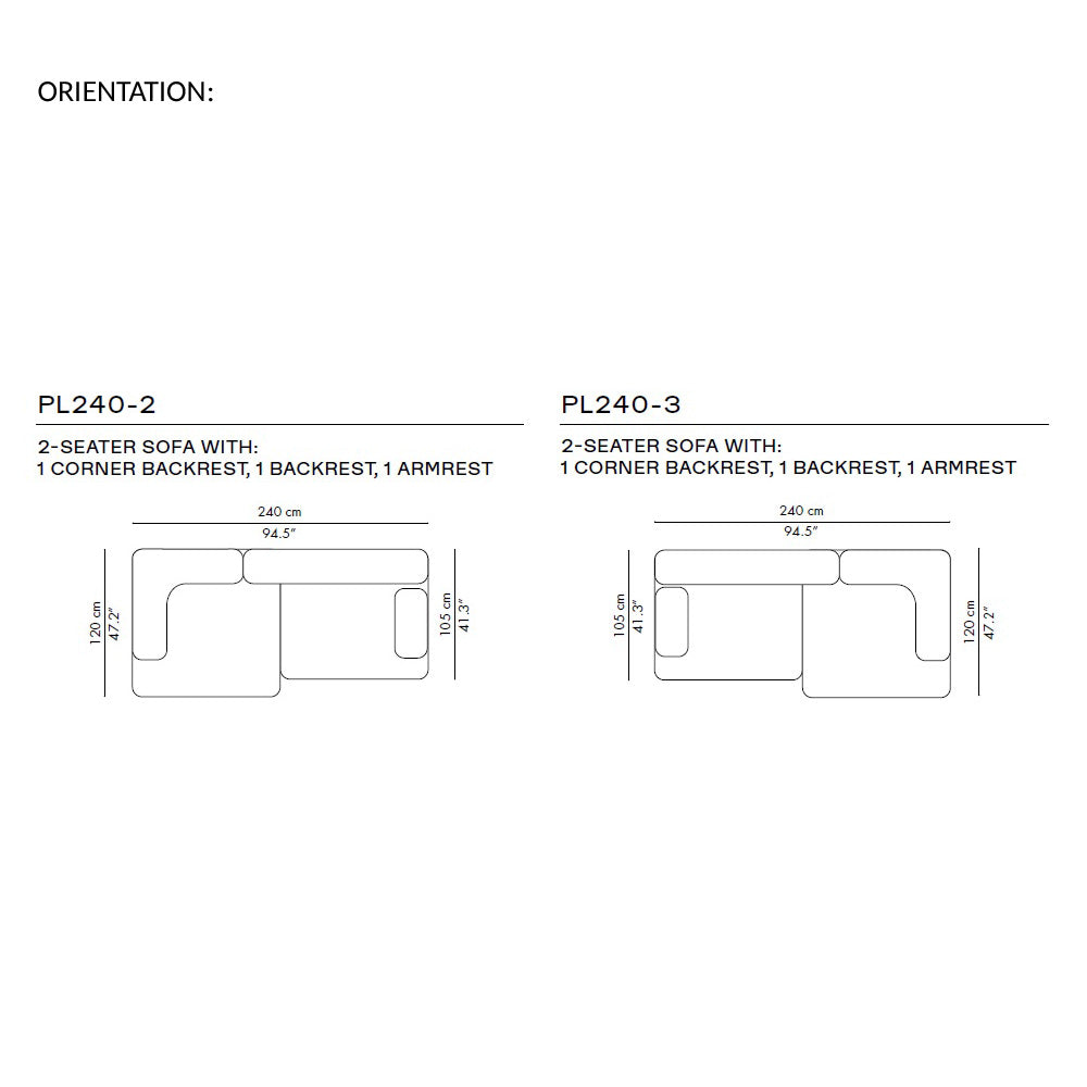 Alphabet Sofa PL240 - 2 Seater, Armrest