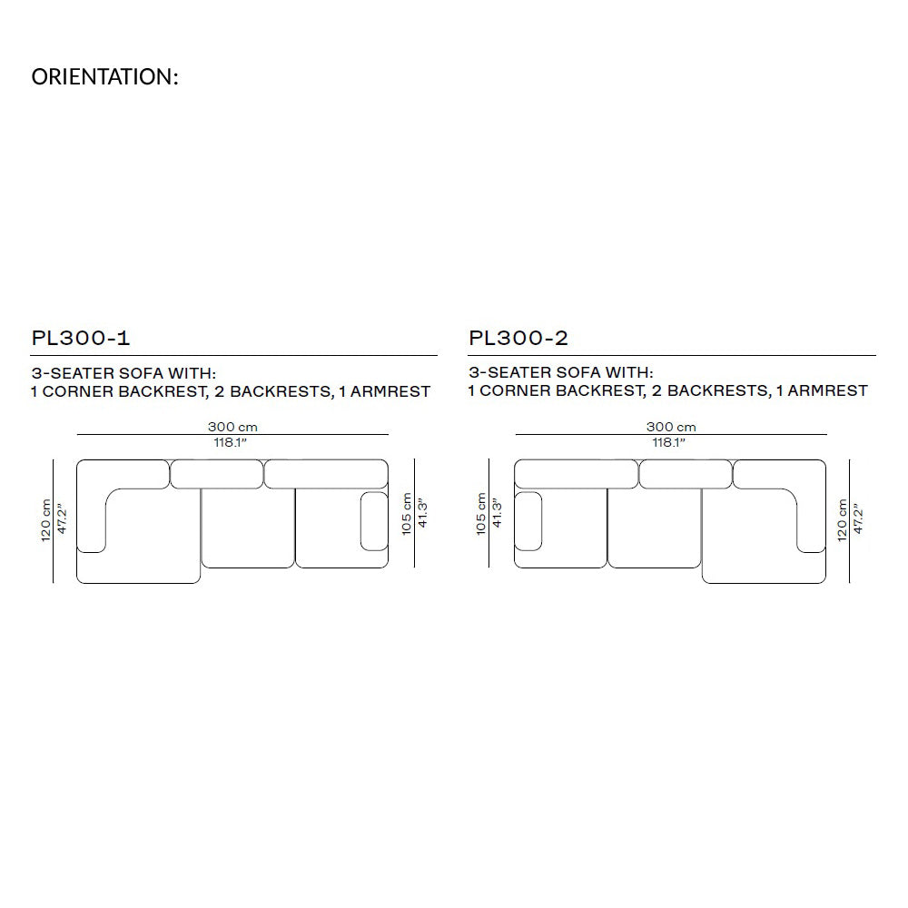 Alphabet Sofa PL300 - 3 Seater, Armrest