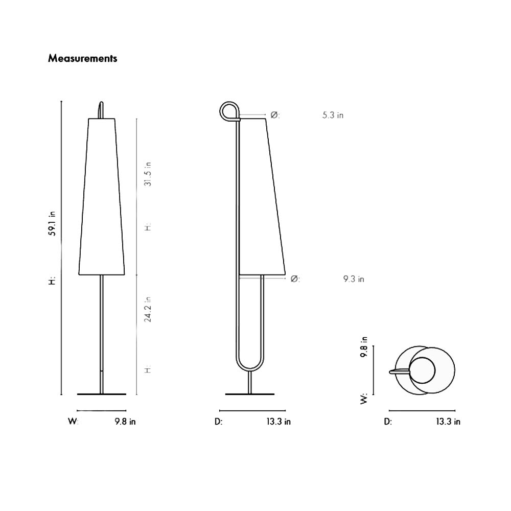 Ancora Floor Lamp - Natural, Black