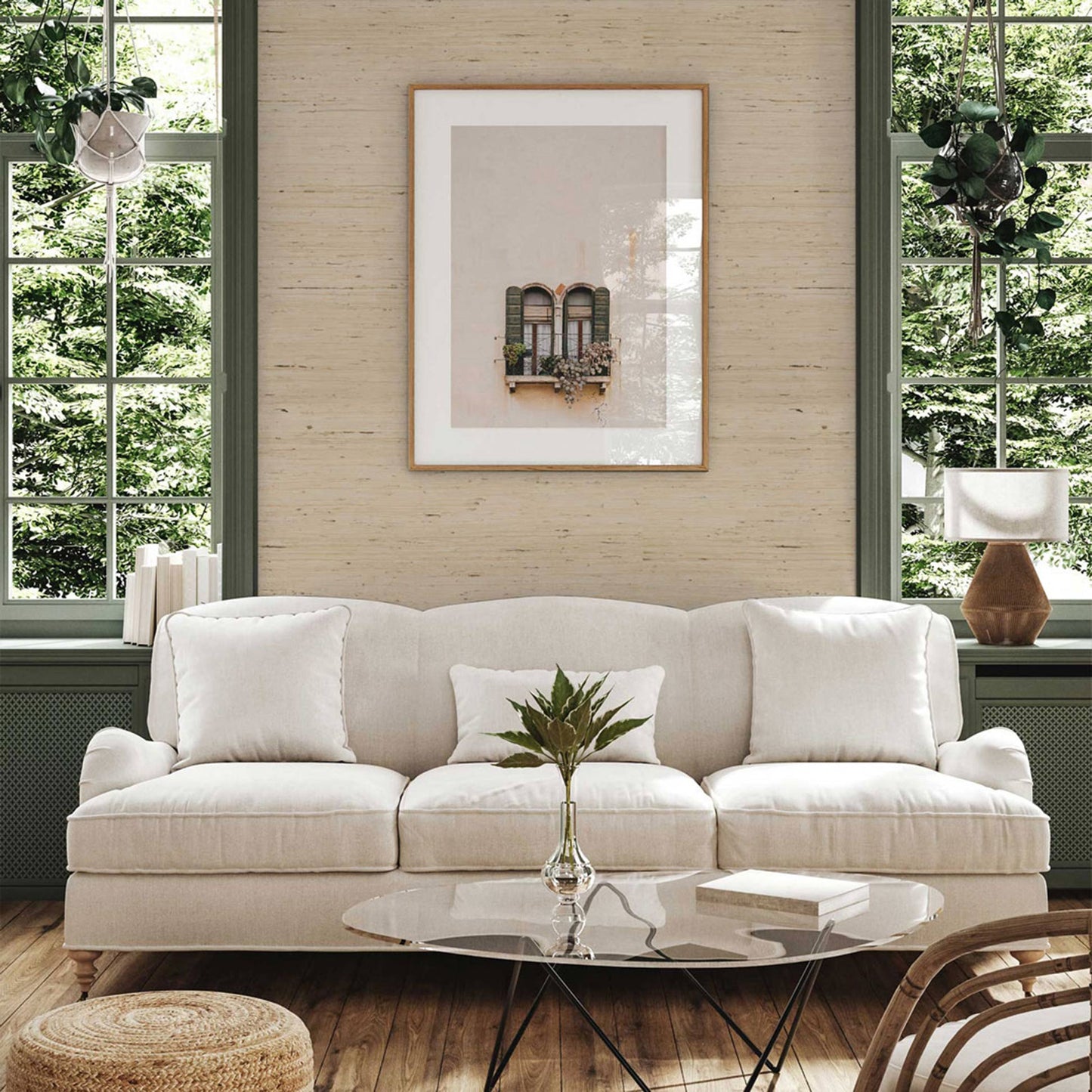Arrowroot Weave Grasscloth Wallpaper - Light Natural Beachcomber