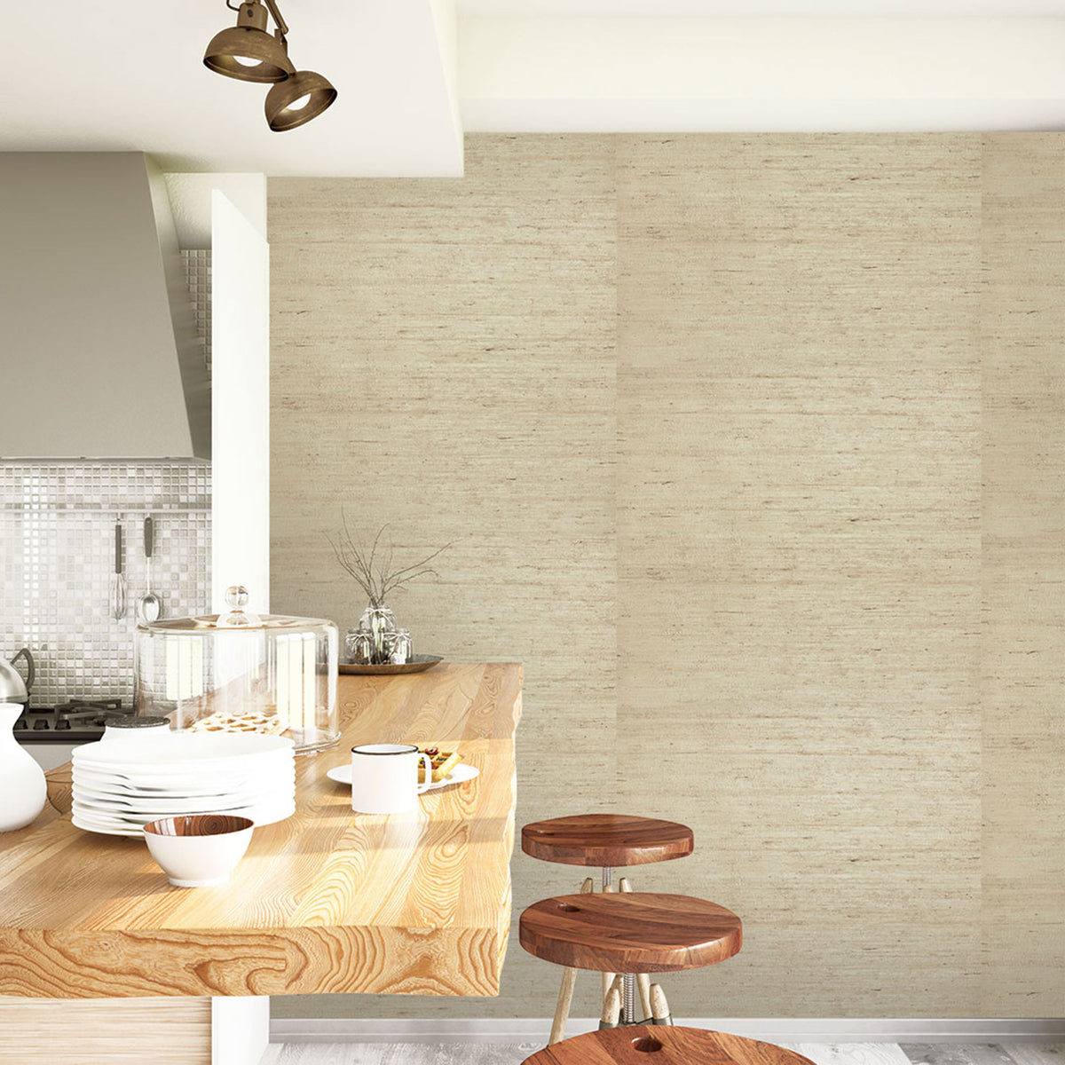 Arrowroot Weave Grasscloth Wallpaper - Natural Beachcomber