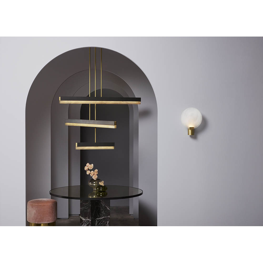 Artes Collective 1200 Pendant - Bronze, Satin Brass, Honed Alabaster
