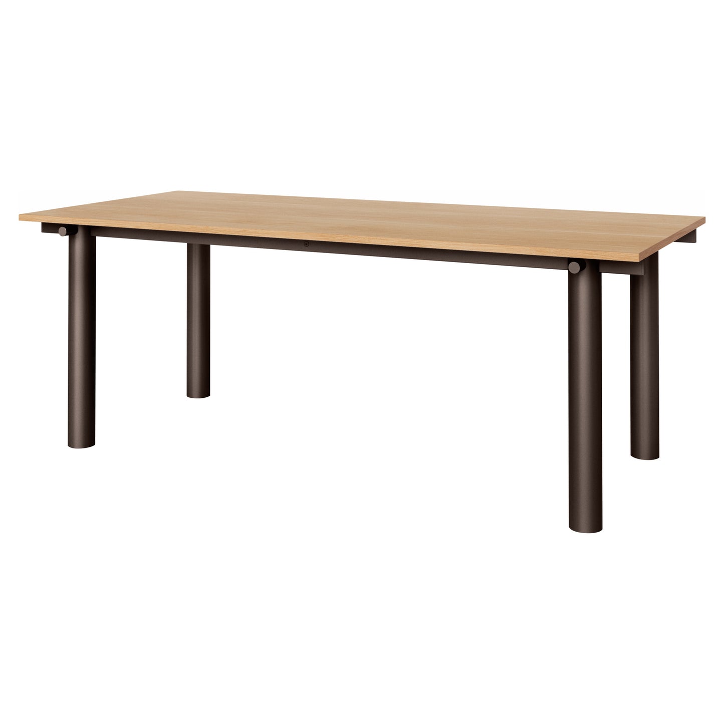 Atura Dining Table - Dark Chocolate Base, Natural Oak Tabletop