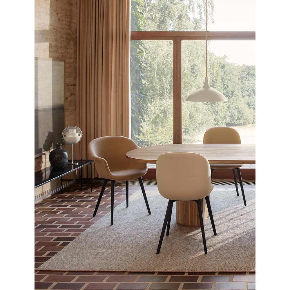 Bat Fully Upholstered Dining Chair - Black Plastic Base