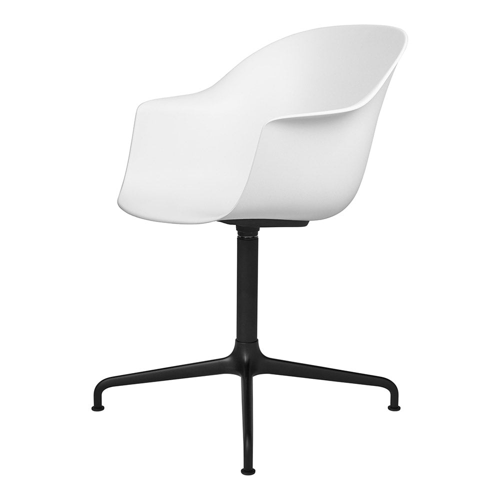 Bat Unupholstered Meeting Chair - Pure White Shell, 4-Star Base