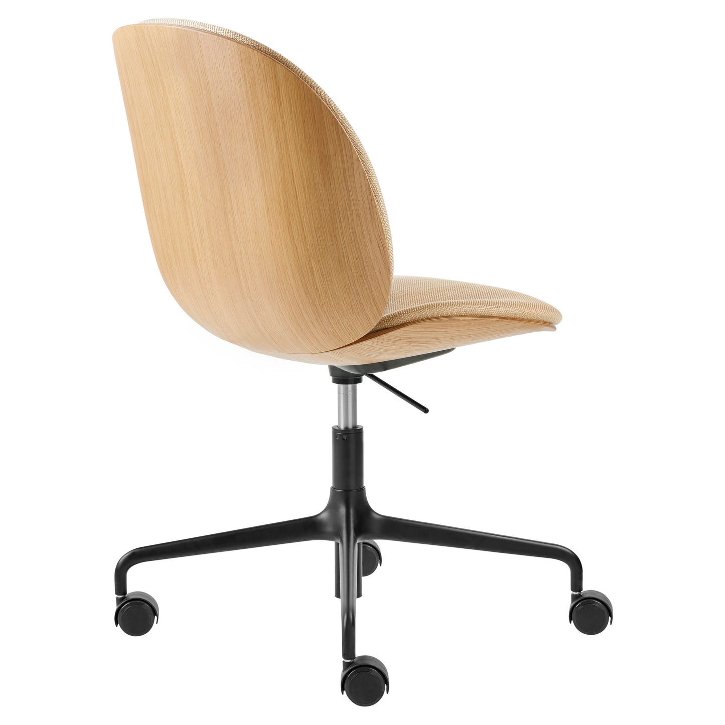 Beetle Front Upholstered Meeting Chair - Veneer Shell, Height Adjustable with Castors