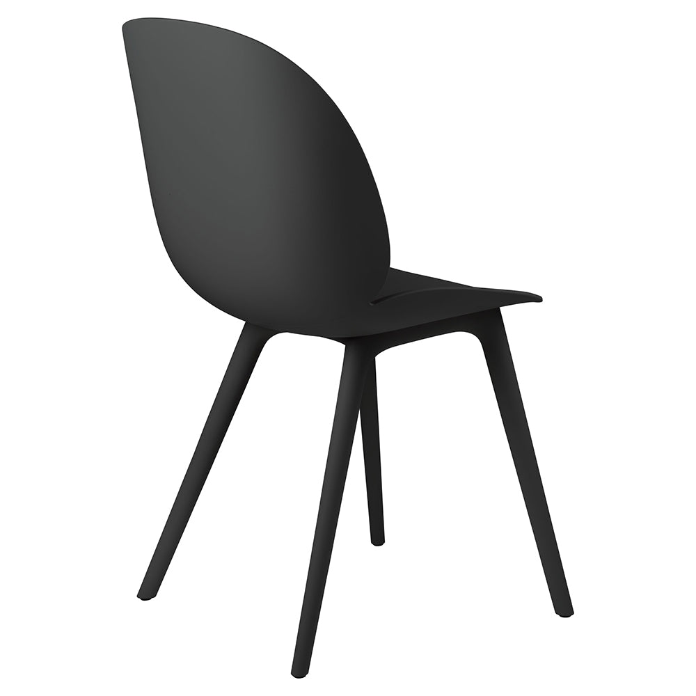 Beetle Unupholstered Dining Chair - Black Shell, Black Plastic Base