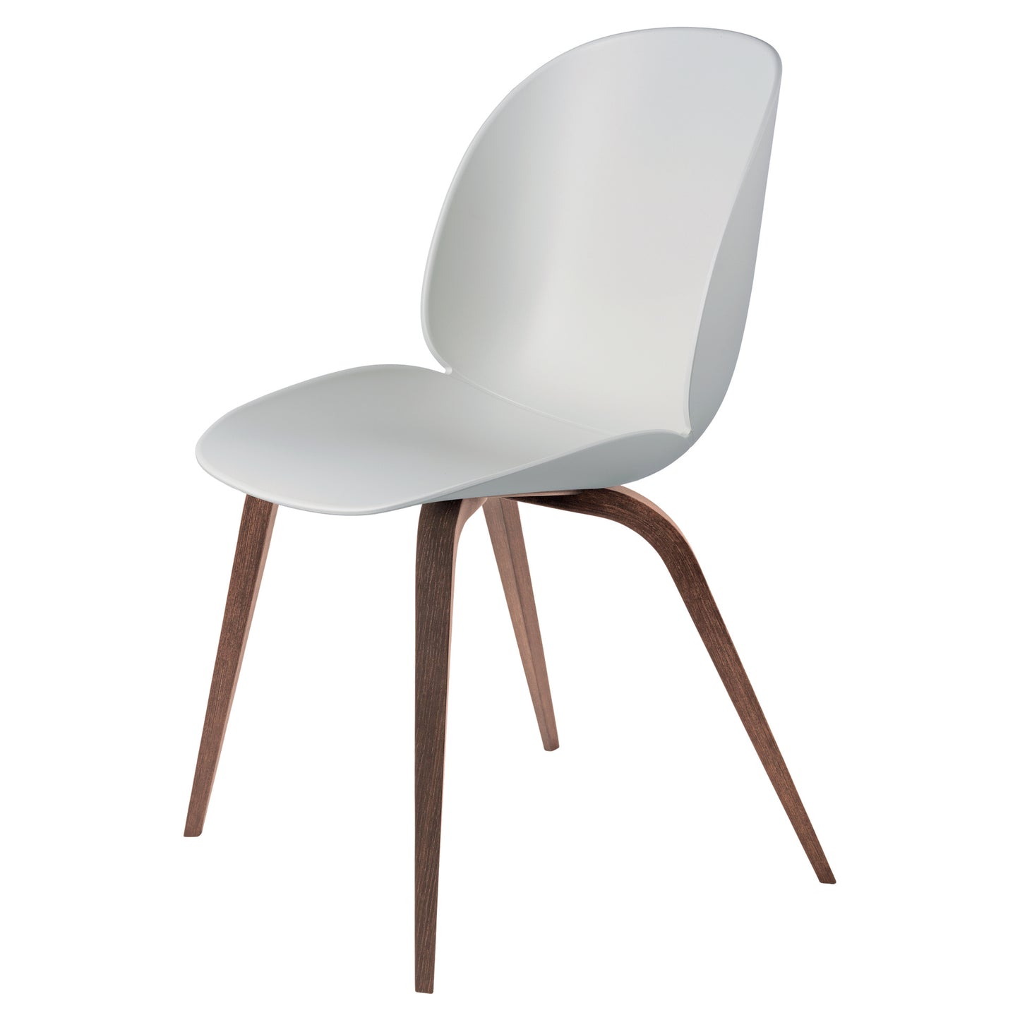 Beetle Unupholstered Dining Chair - Lunar Gray, American Walnut Matte Lacquered Base