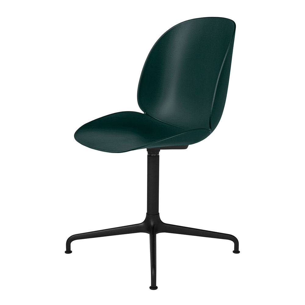 Beetle Unupholstered Meeting Chair - Dark Green Shell, 4-Star Base