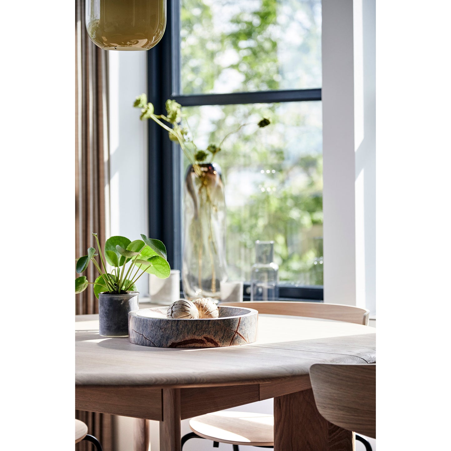 Bevel Extendable Table X2 - White Oiled Beech