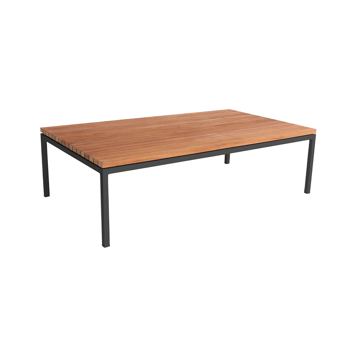 Bonan Rectangular Lounge Table - Teak, Dark Gray Frame