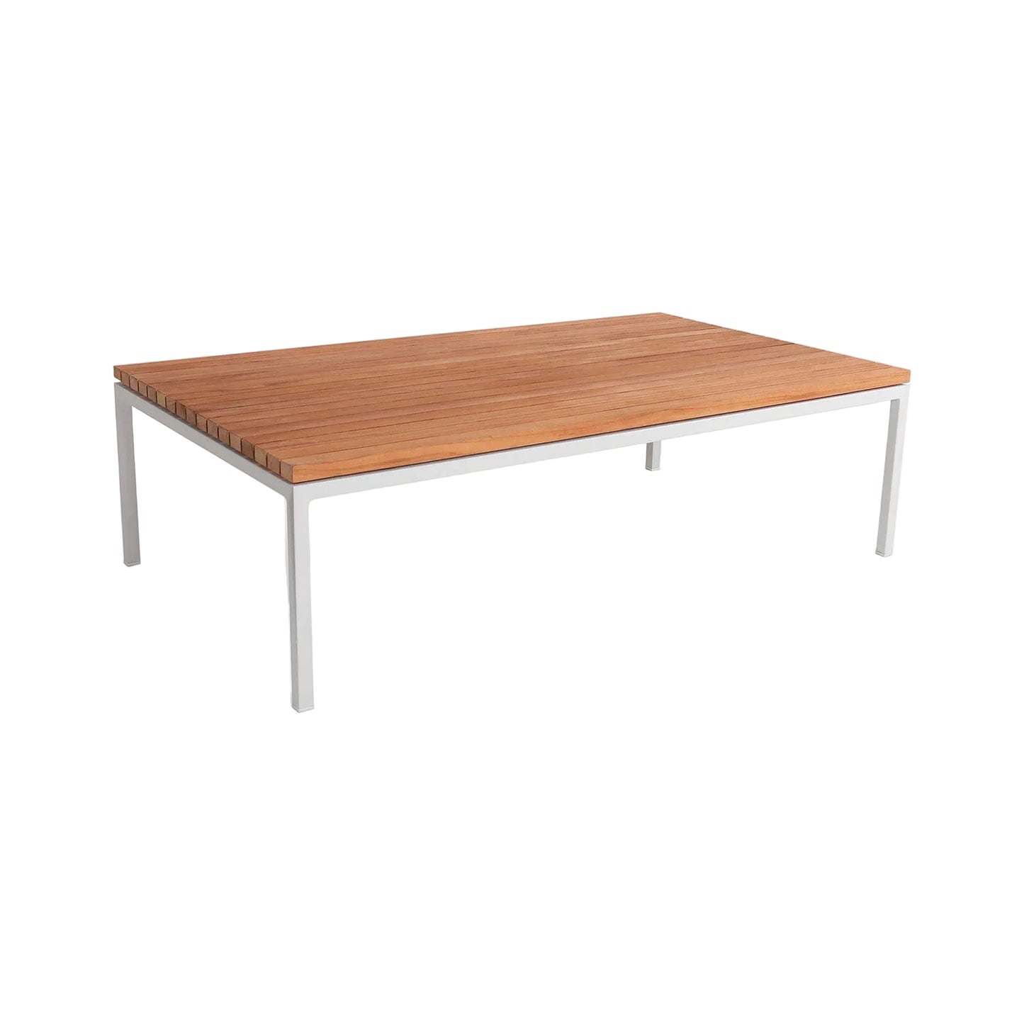 Bonan Rectangular Lounge Table - Teak, Light Gray Frame