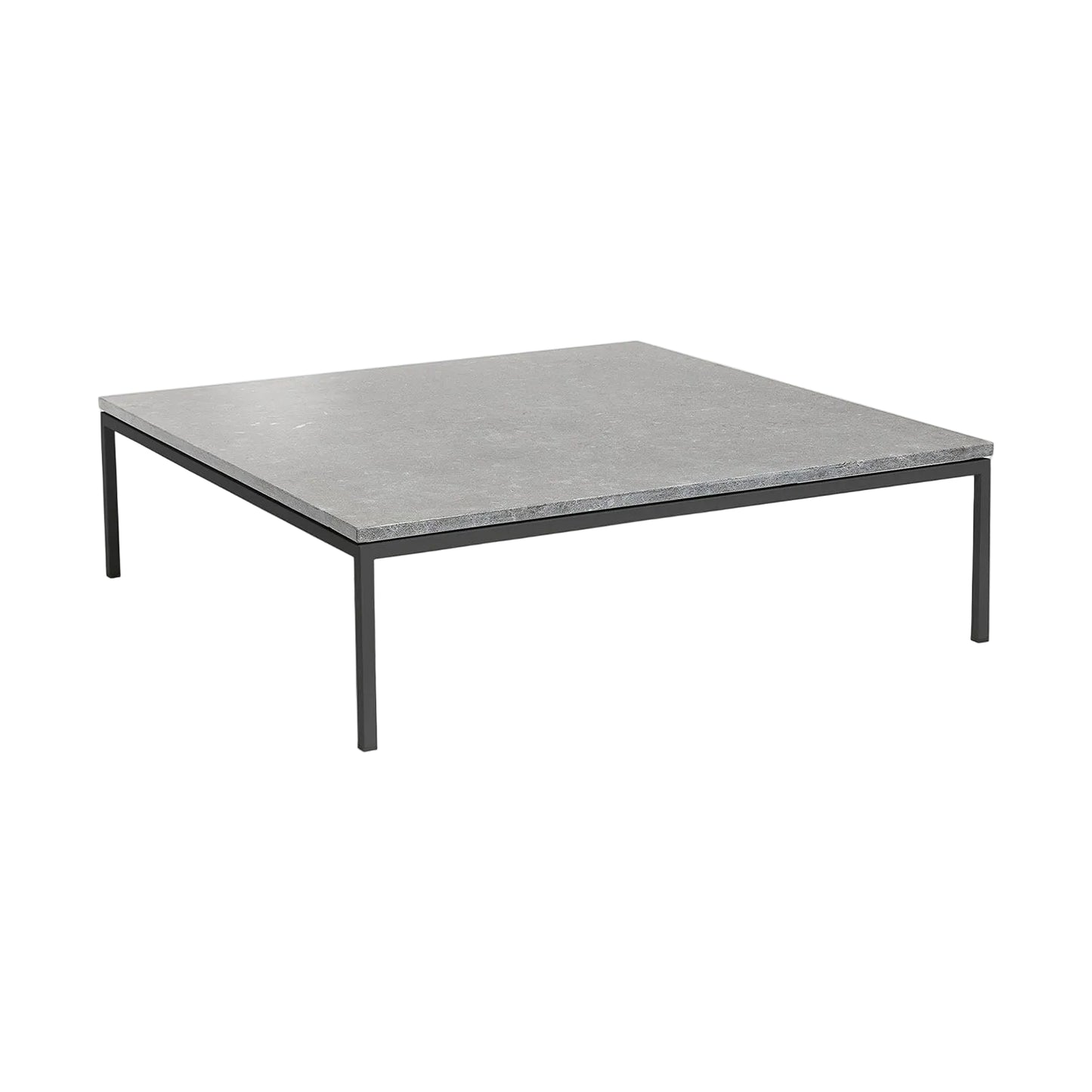 Bonan Square Lounge Table - Limestone, Dark Gray Frame
