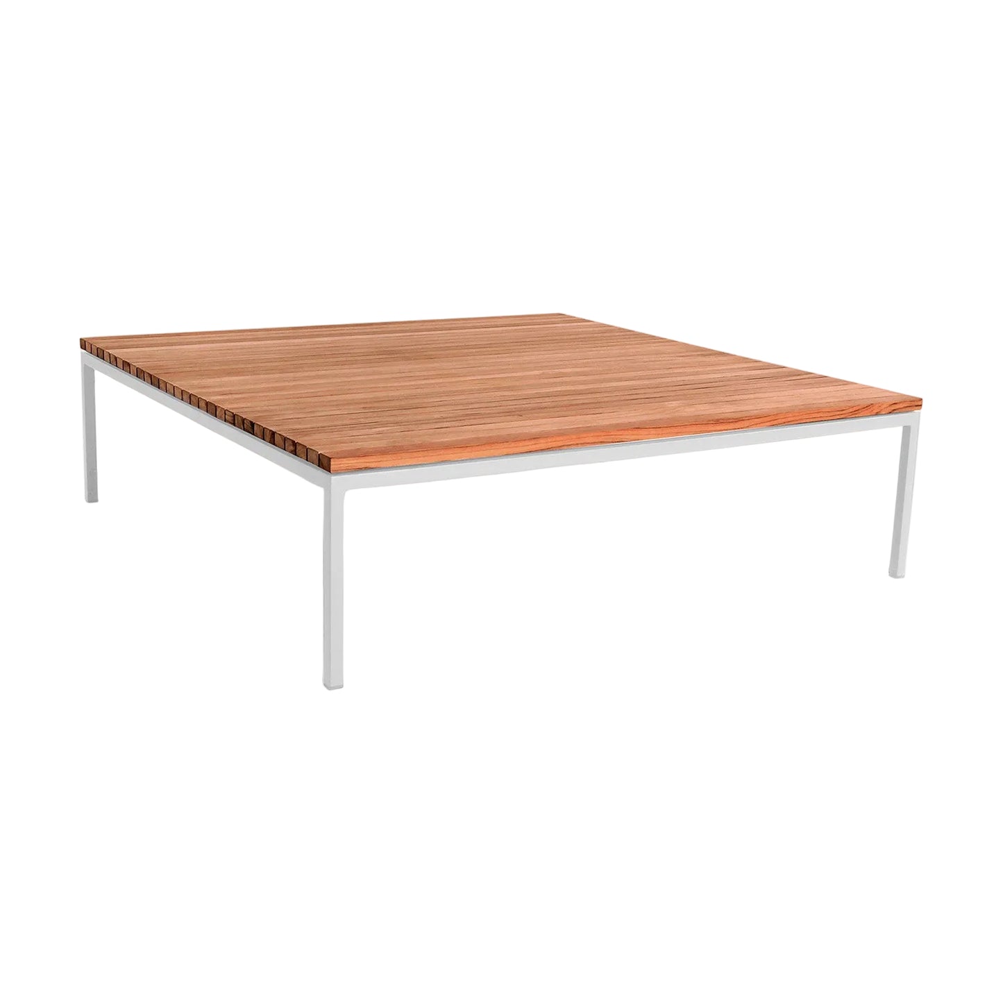 Bonan Square Lounge Table - Teak, Light Gray Frame