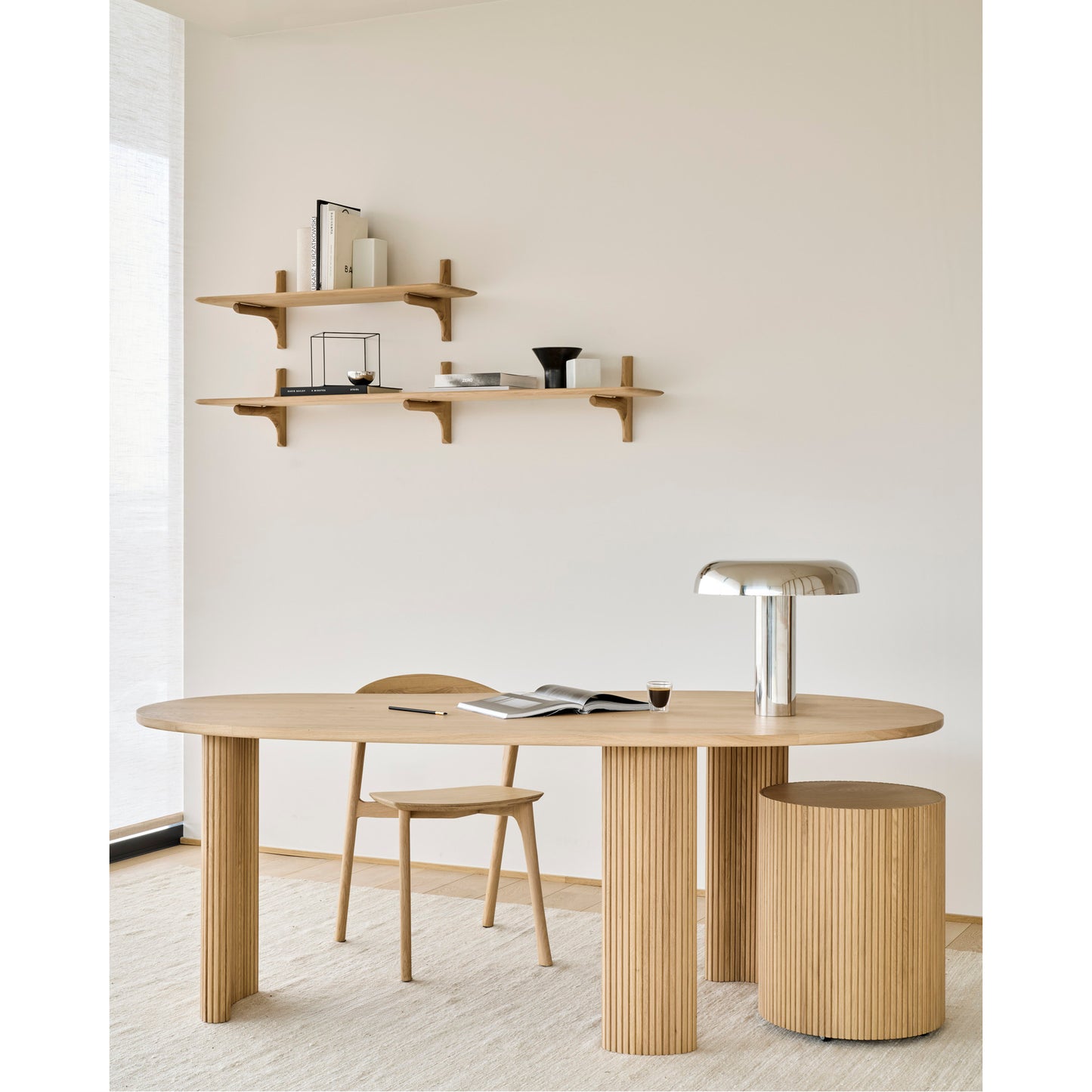 Boomerang Pebble Desk - Oak