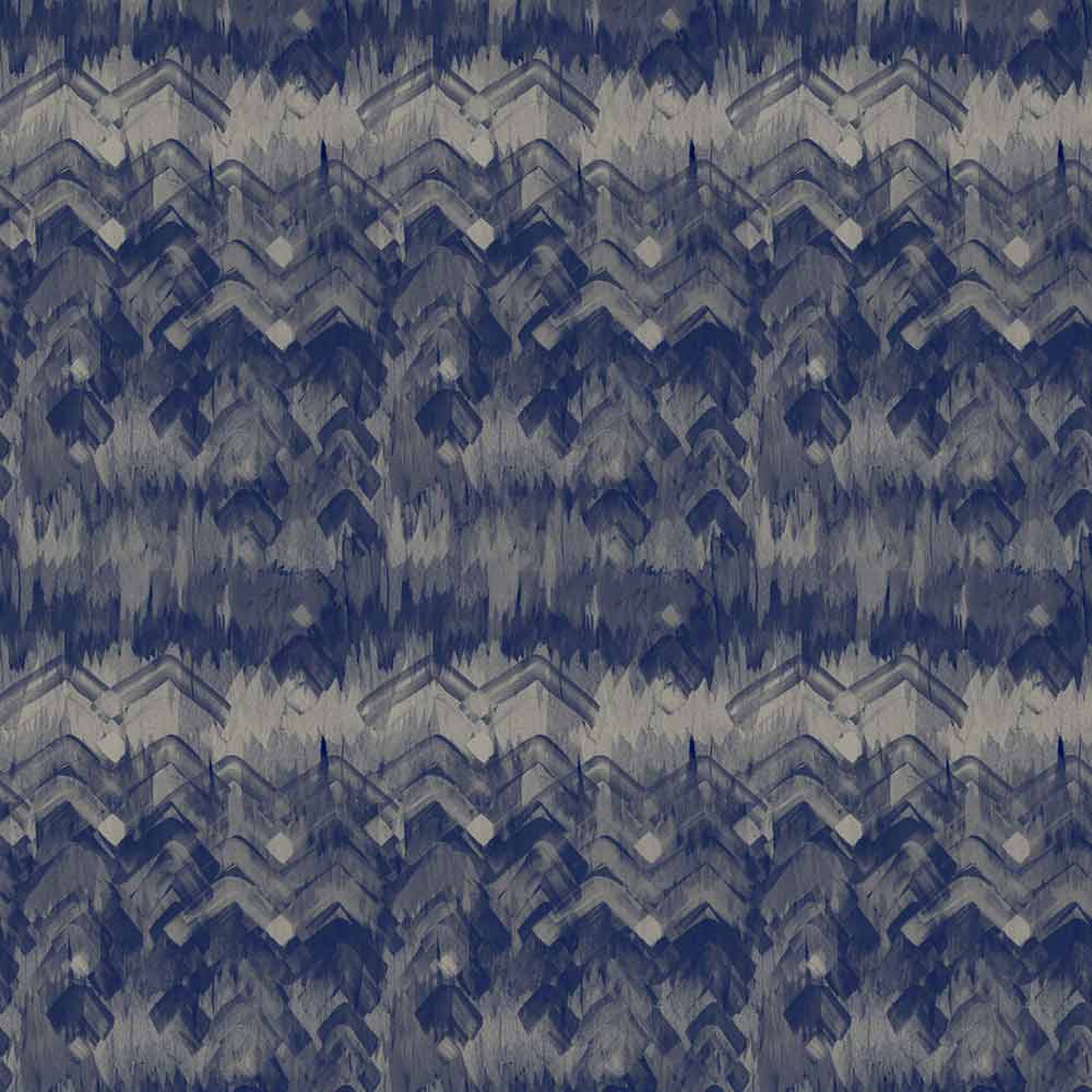 Brushed Herringbone Wallpaper - Blue
