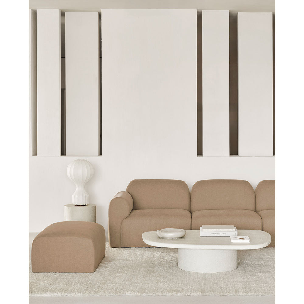 Bulky Footstool - Light Sepia