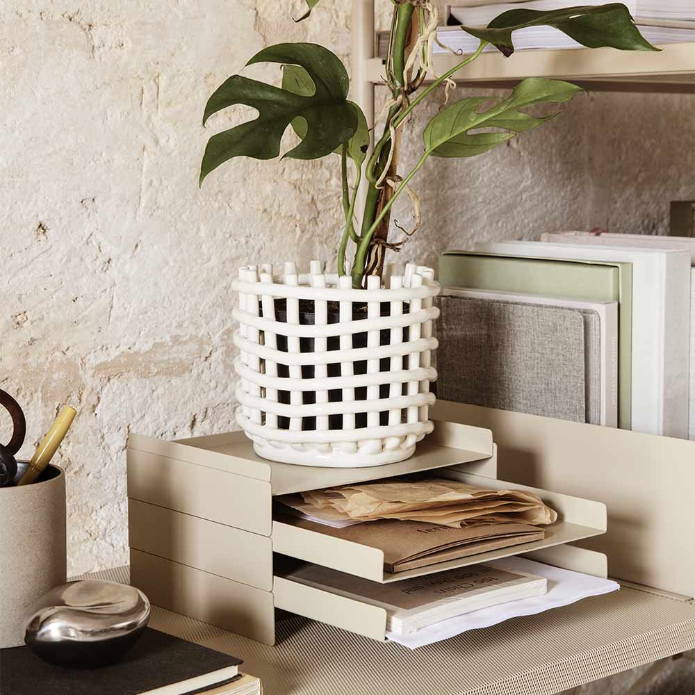 Small Ceramic Basket - Off-White