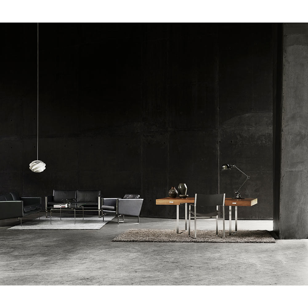 CH101 Lounge Chair - Leather, Stainless Steel