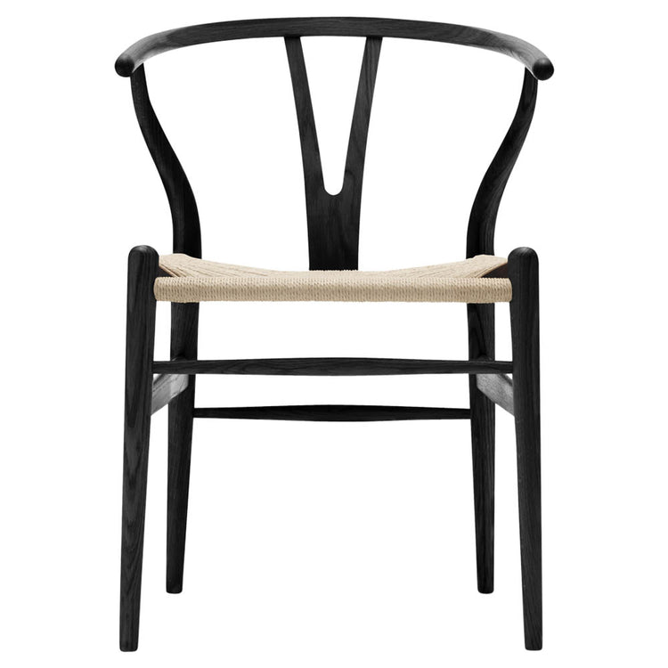 CH24 Wishbone Dining Chair - Natural Paper Cord, Black Oak