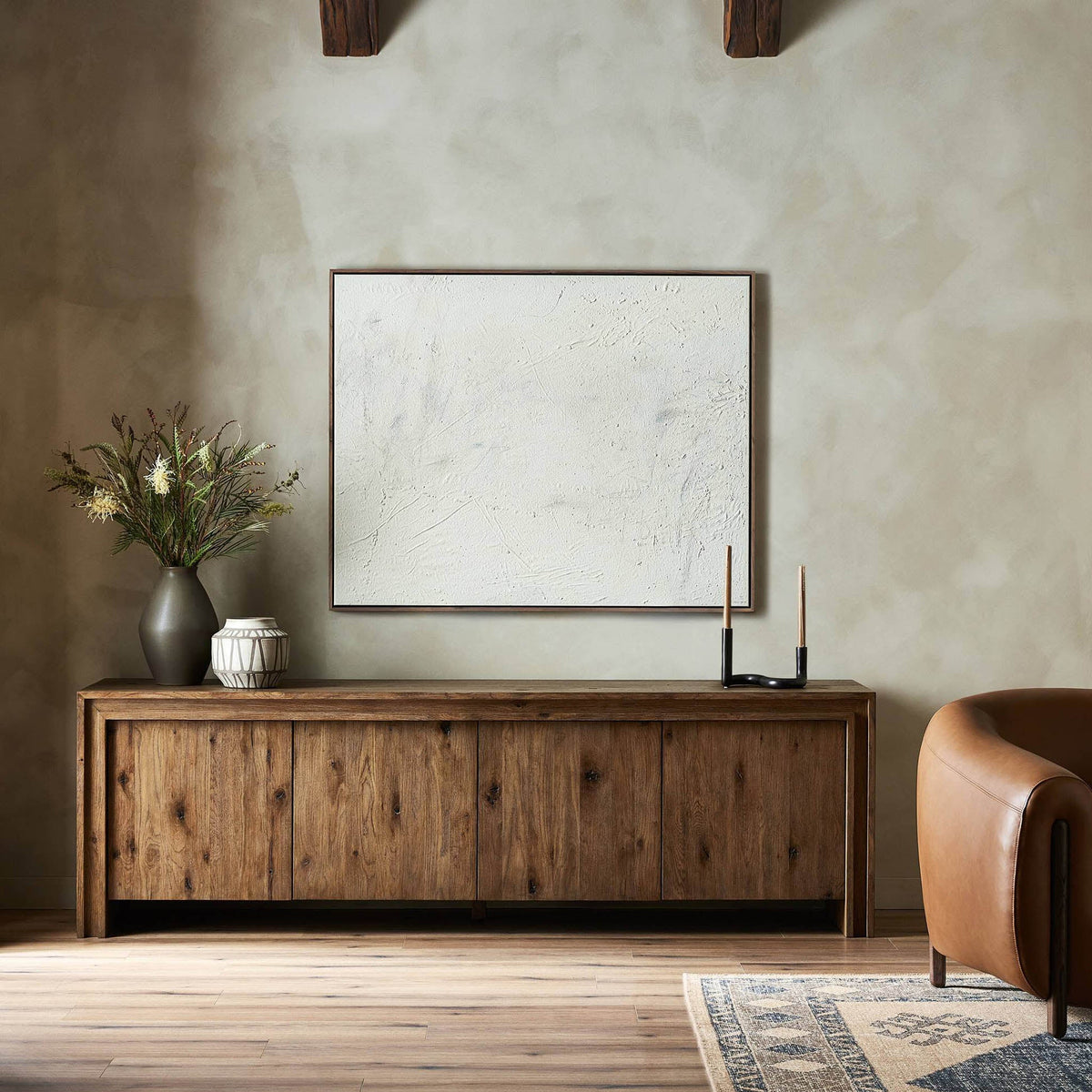 Chalmers Media Console - Weathered Oak Veneer