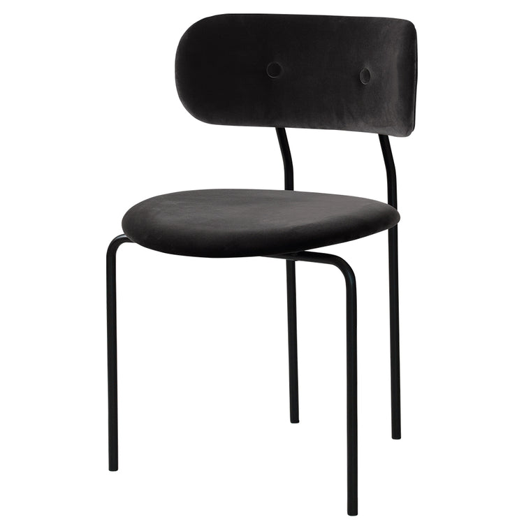 Coco Dining Chair - Black Velvet, Black Base