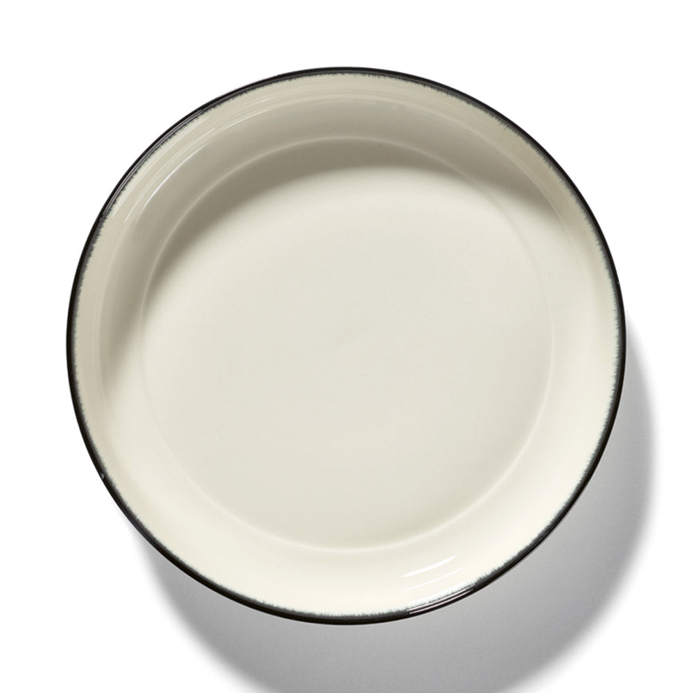 De Set of 4 High Plates Variation A - Off White & Black, 10.63"W