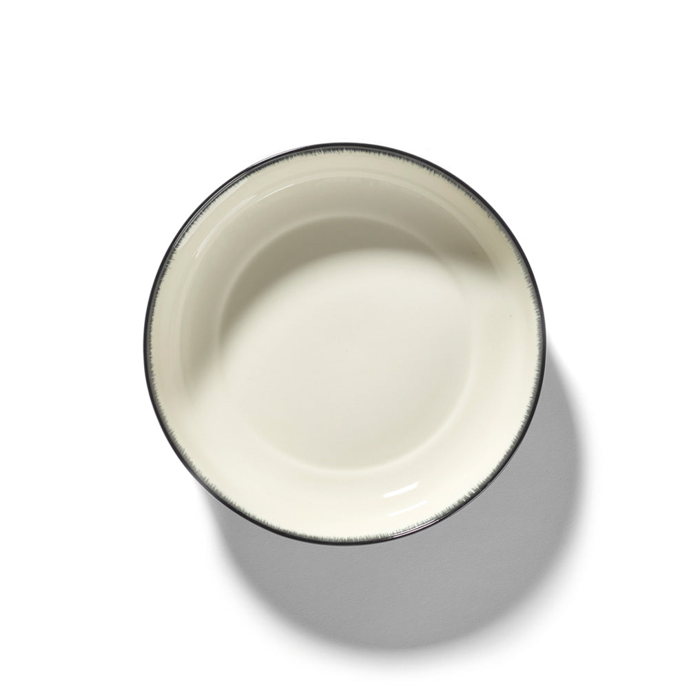 De Set of 4 High Plates Variation A - Off White & Black, 7.28"W