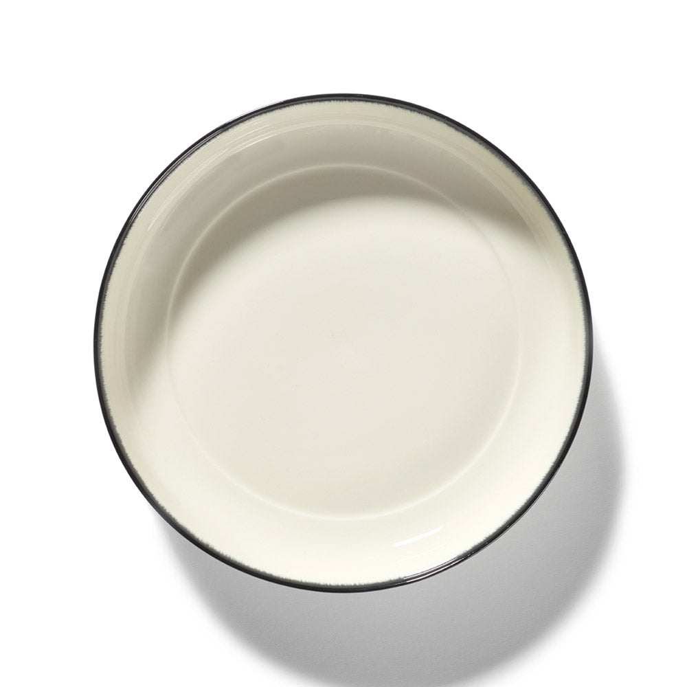 De Set of 4 High Plates Variation A - Off White & Black, 9.45"W