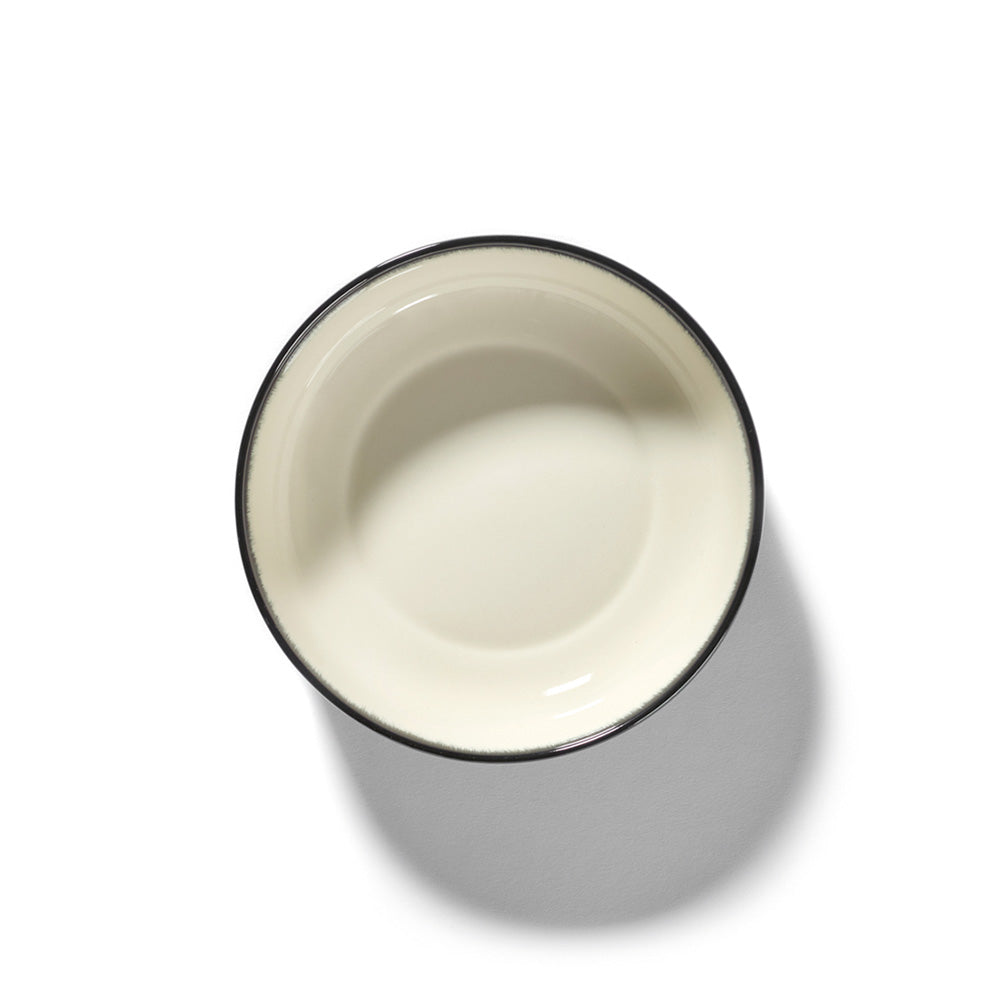 De Set of 4 High Plates Variation D - Off White & Black, 6.1"W