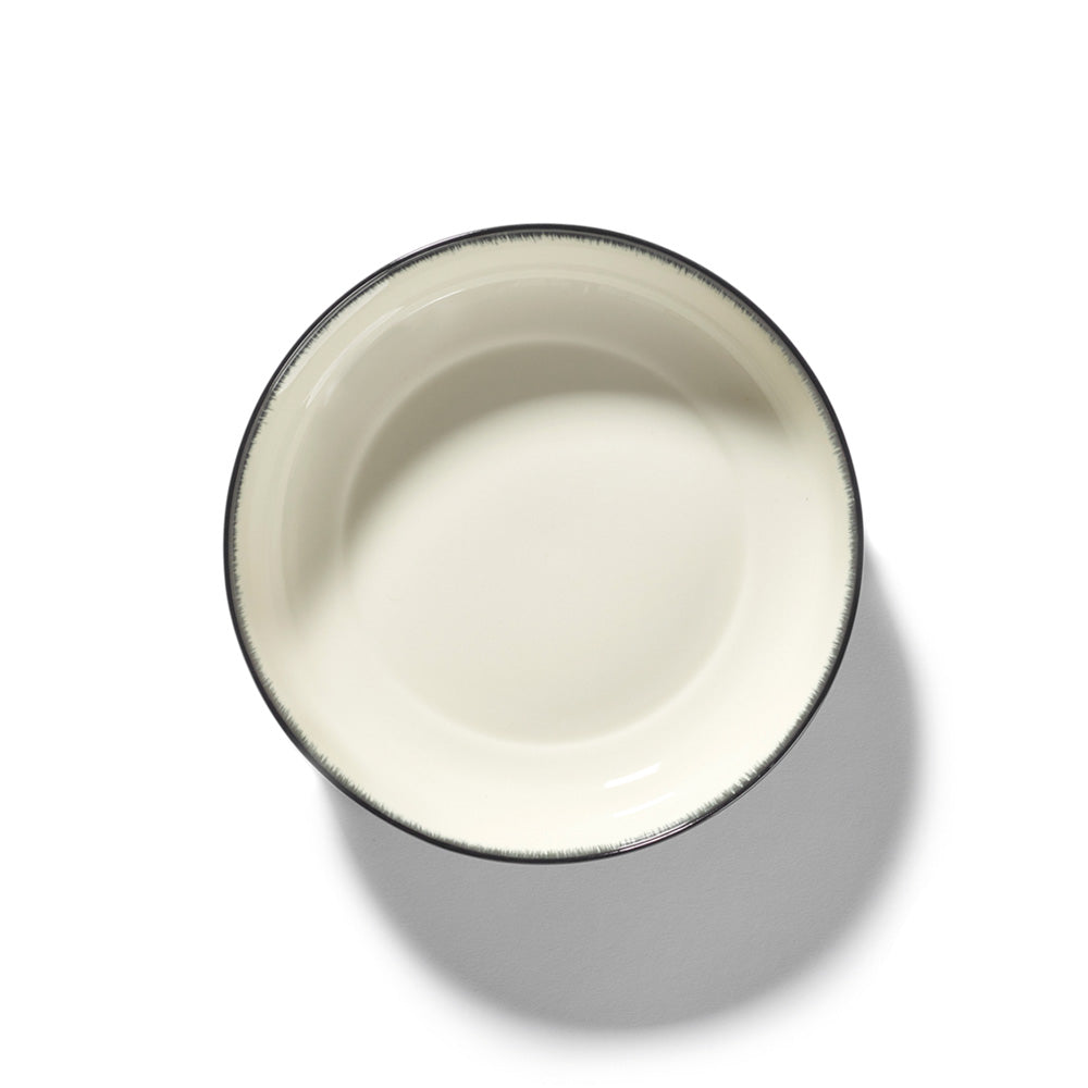 De Set of 4 High Plates Variation D - Off White & Black, 7.28"W