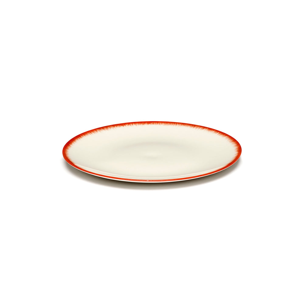 De Set of 4 Plates Variation 2 - Off White & Red, 6.89"W
