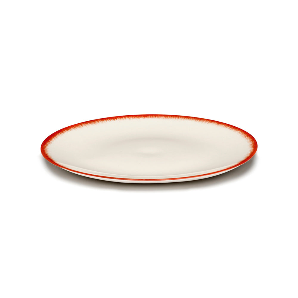 De Set of 4 Plates Variation 2 - Off White & Red, 9.45"W