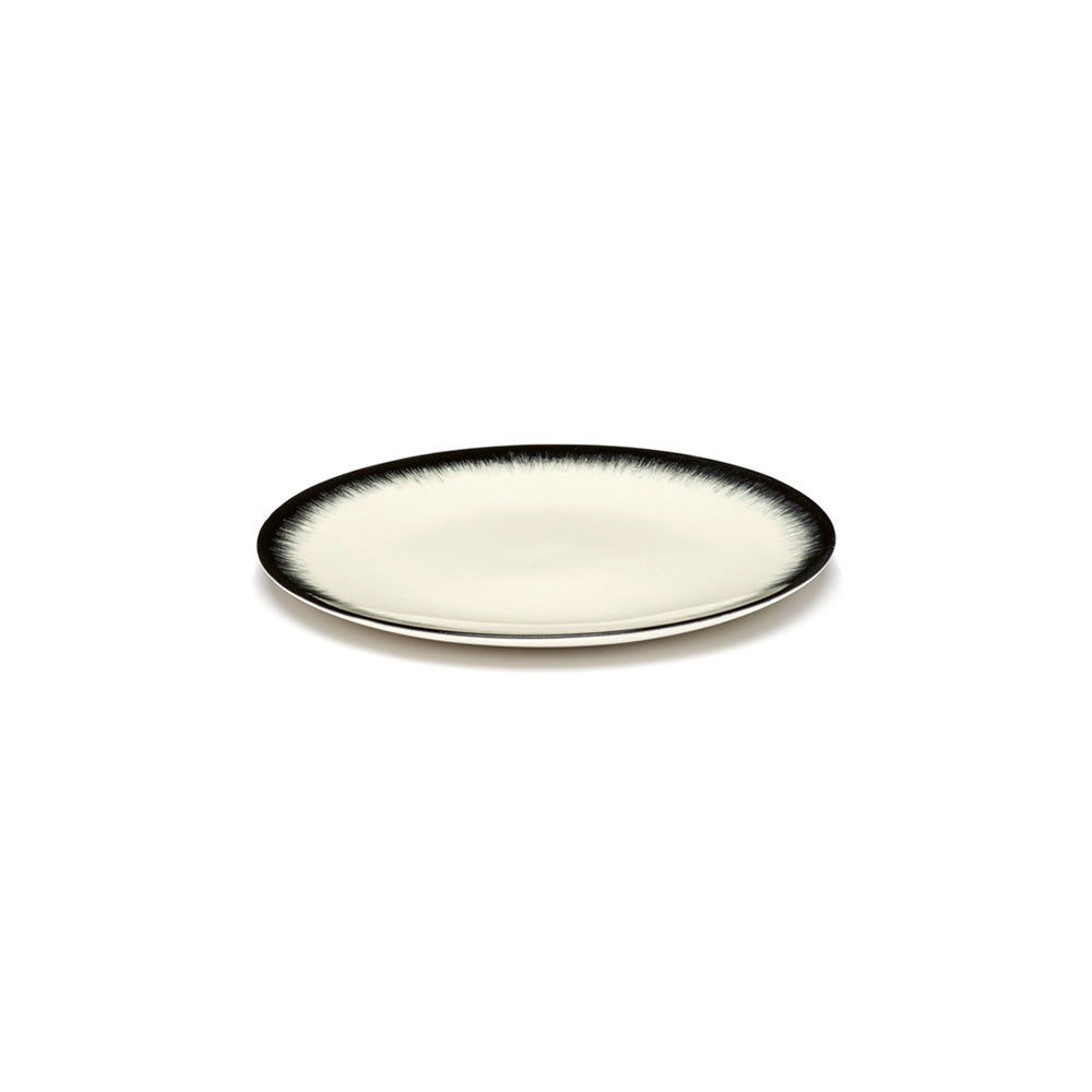 De Set of 4 Plates Variation 3 - Off White & Black, 5.51"W