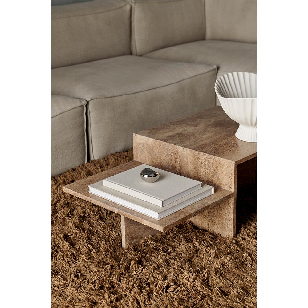 Distinct Coffee Table - Dark Brown Travertine