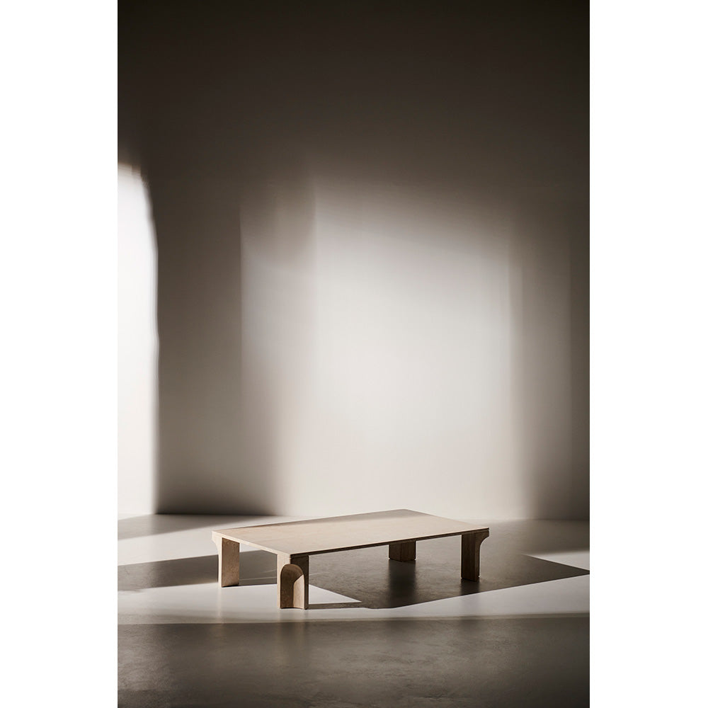 Doric Rectangular Coffee Table - Neutral White