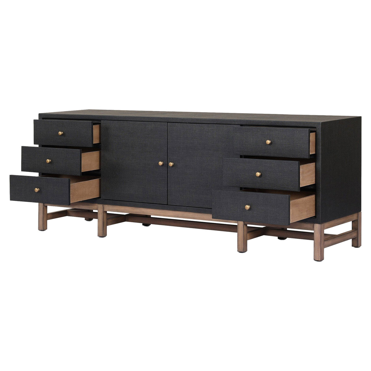 Fiona Media Console - Black Raffia