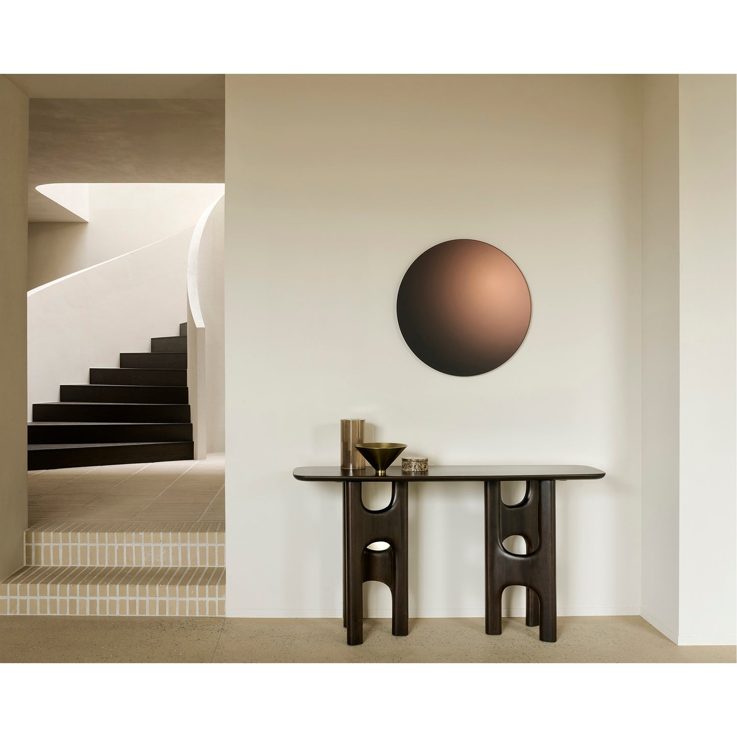 Flow Sofa Console Table - Rose Brown Mahogany