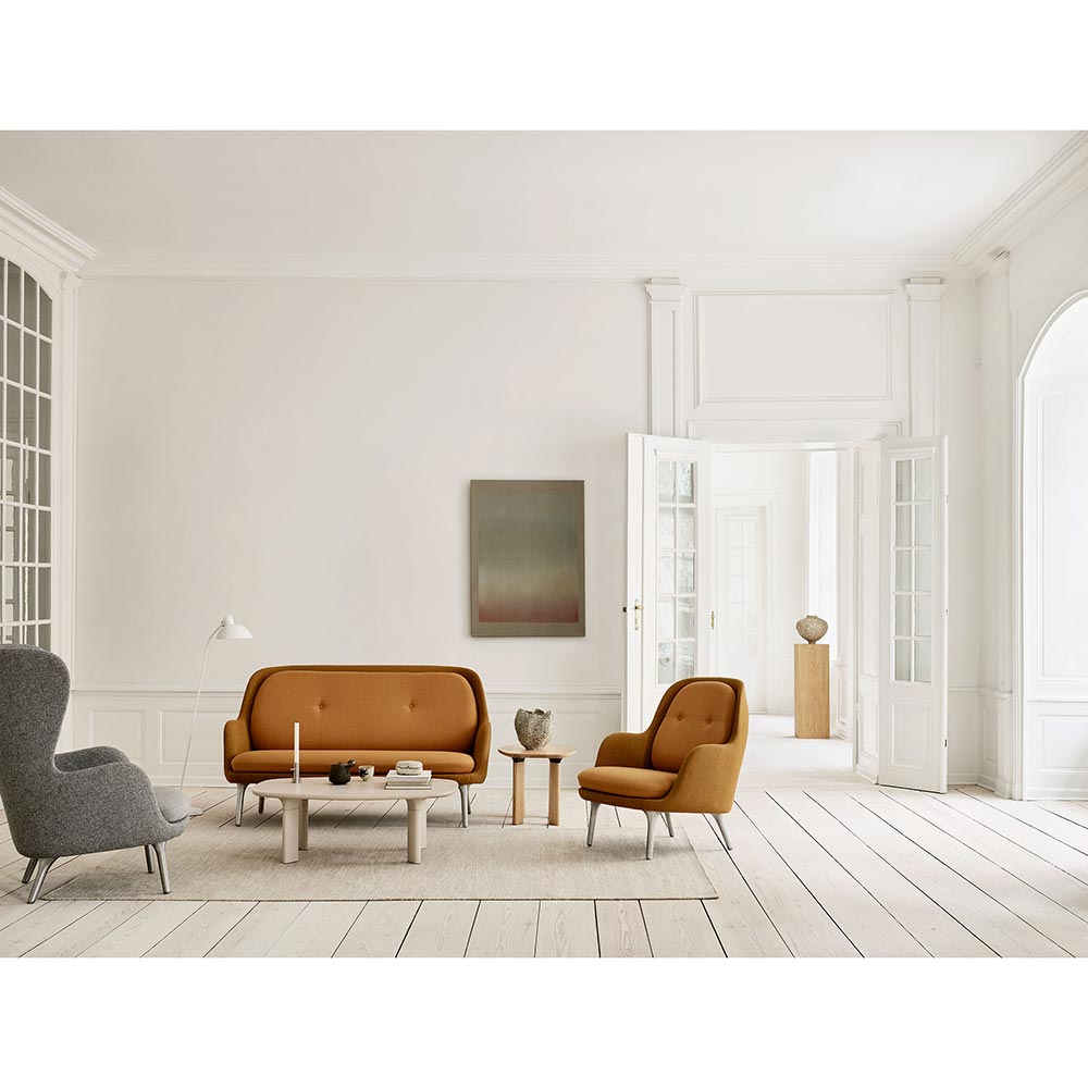 Fri Sofa - Burnt Yellow, Brushed Aluminum Legs