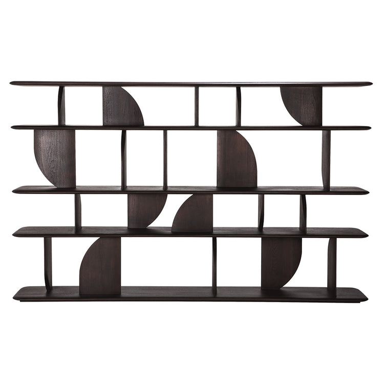 Geometric Rack Bookcase - Teak, Dark