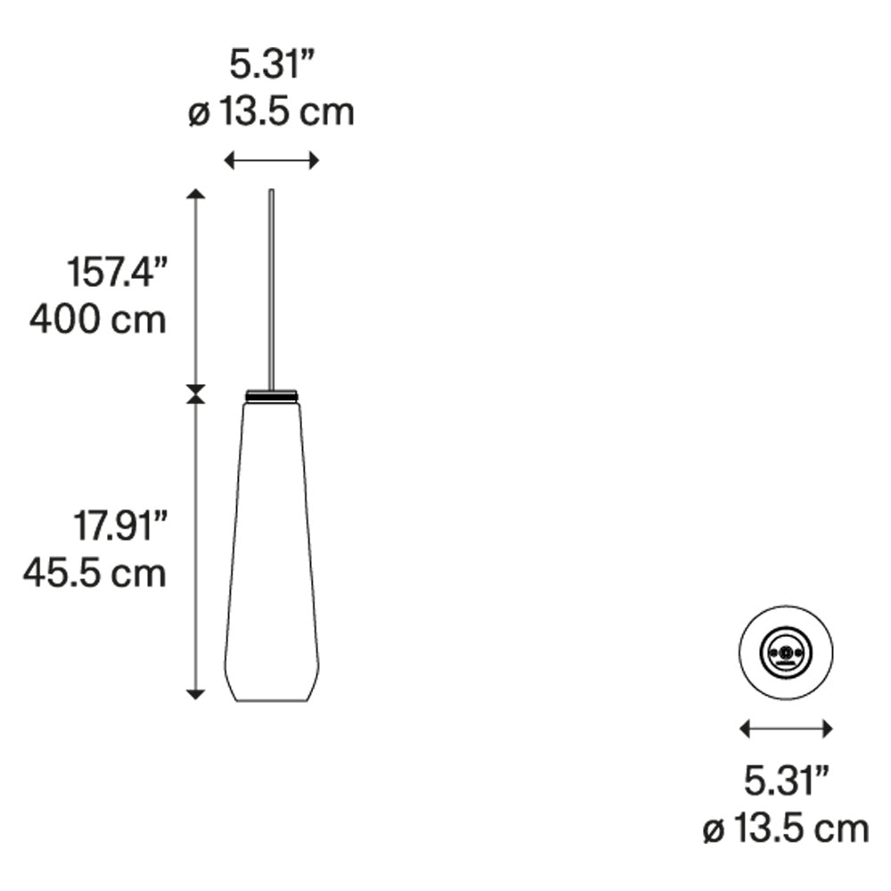 Glass Drop Pendant - Chrome