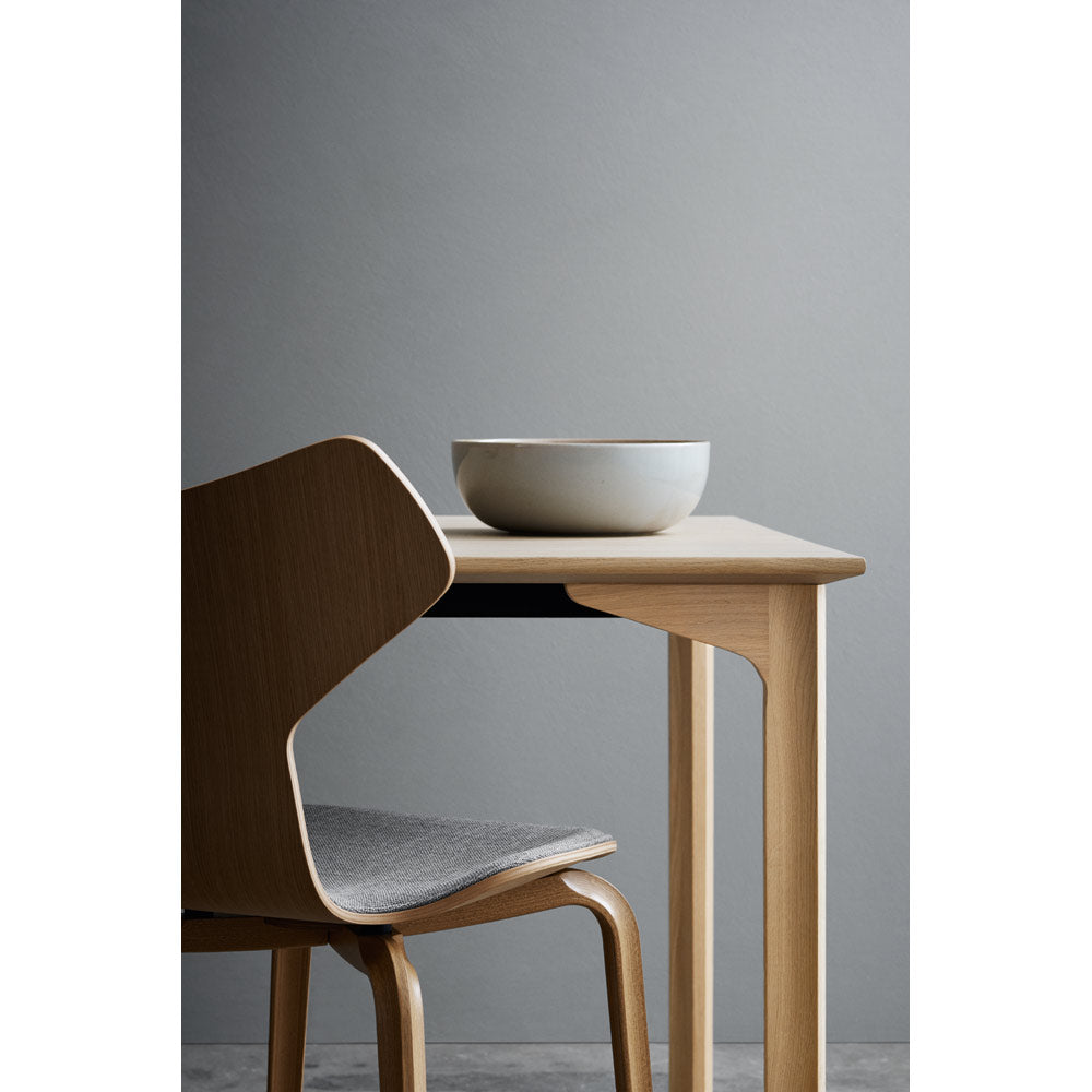 Grand Prix Front Upholstered Chair - Natural Veneer, Wooden Base