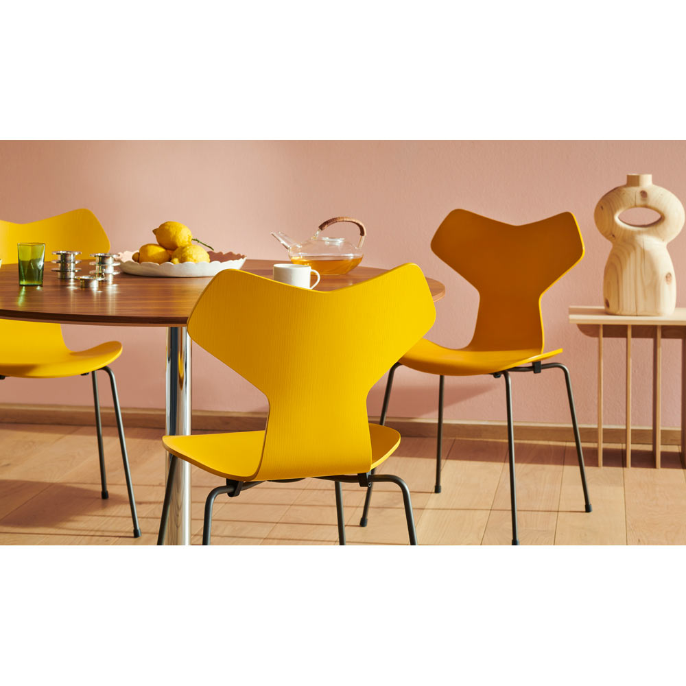 Grand Prix Unupholstered Chair - Lacquered, Steel Base