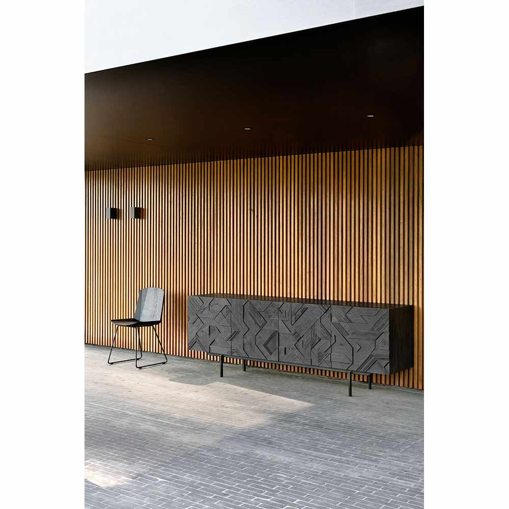 Graphic Sideboard - 4 Doors - Black Teak