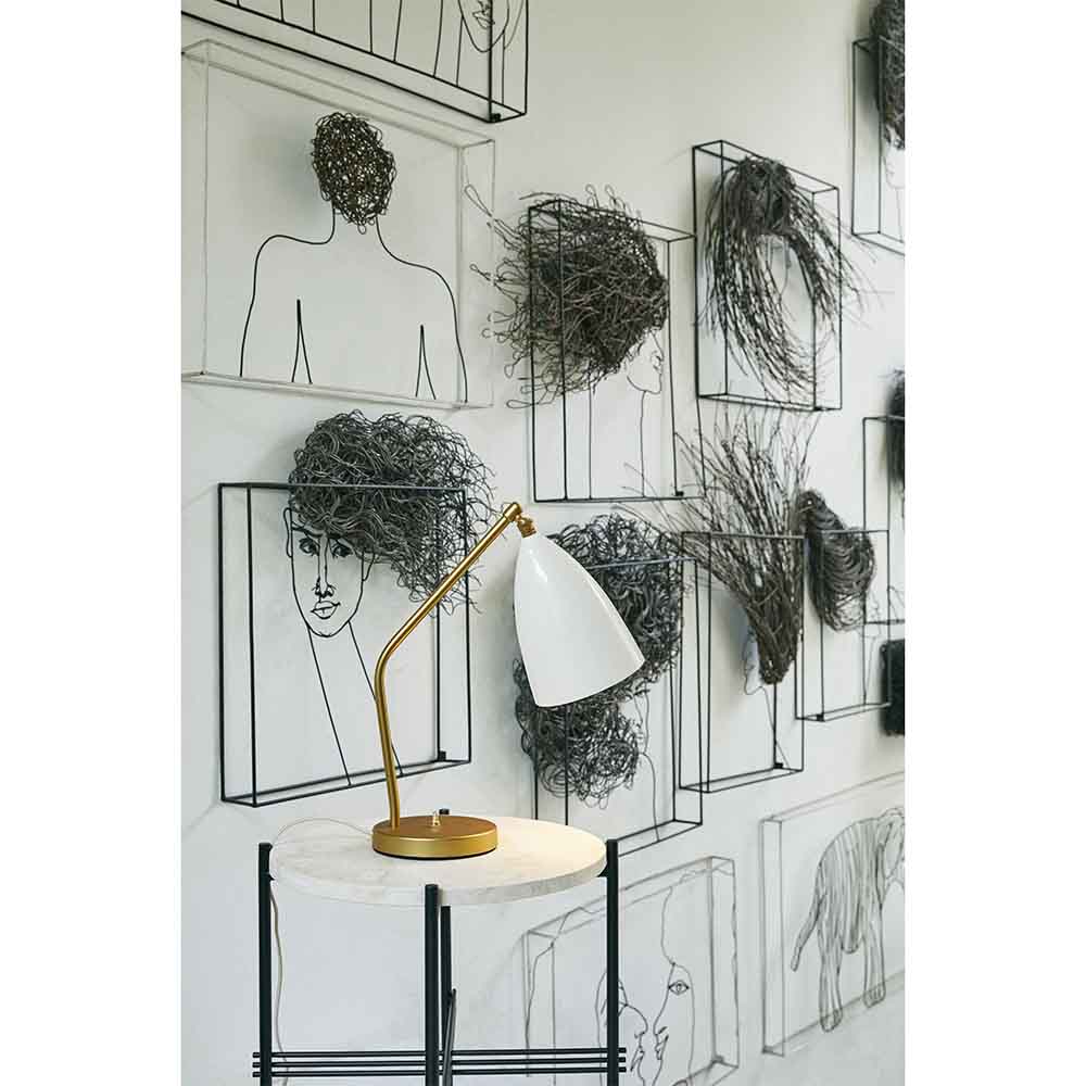 Grashoppa Table Lamp - Alabaster White Glossy