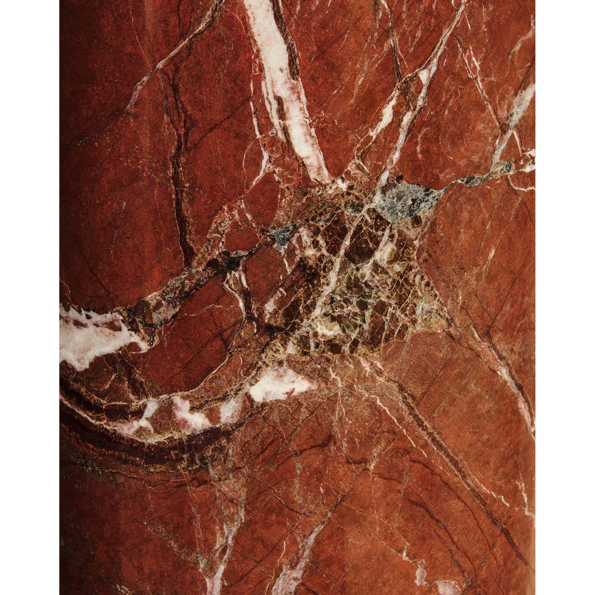 Gravity Table Lamp - Maroon Marble, Canvas Shade