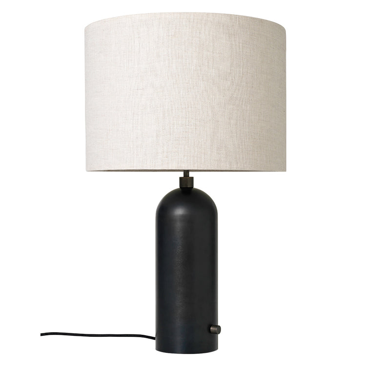 Gravity Table Lamp - Blackened Steel, Canvas Shade